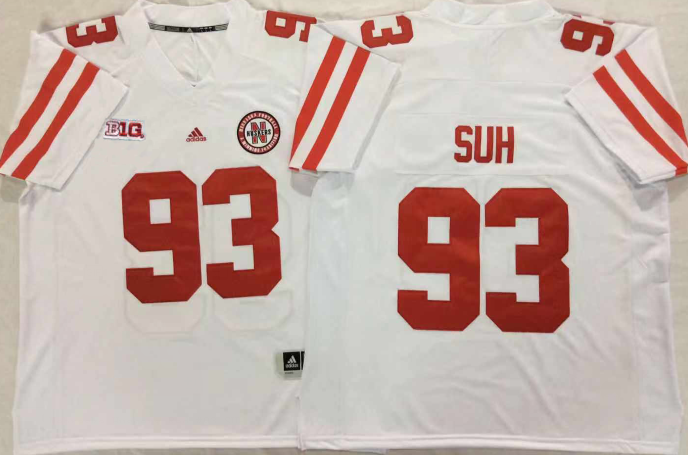 Nebraska Huskers White #93 SUH Stitched Jersey