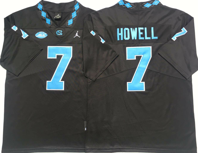 North Carolina Tar Heels Black #7 HOWELL Stitched Jersey