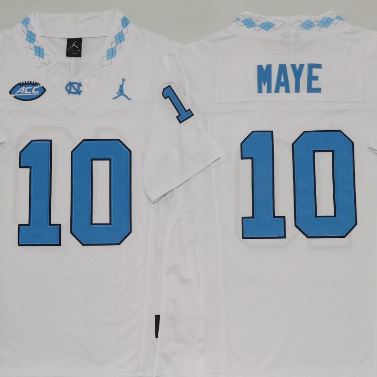 North Carolina Tar Heels White #10 MAYE Stitched Jersey