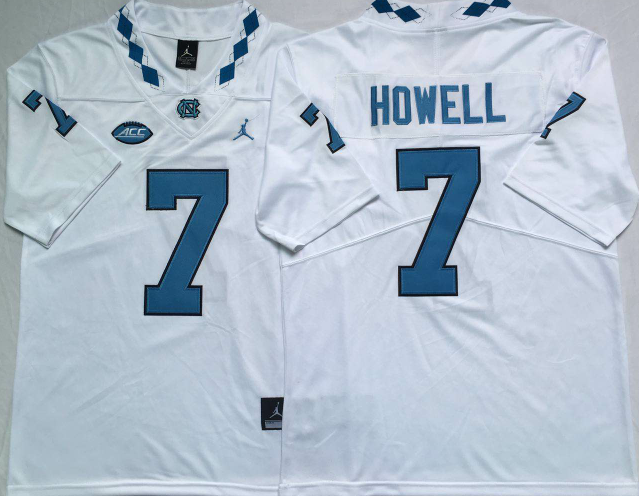 North Carolina Tar Heels White #7 HOWELL Stitched Jersey