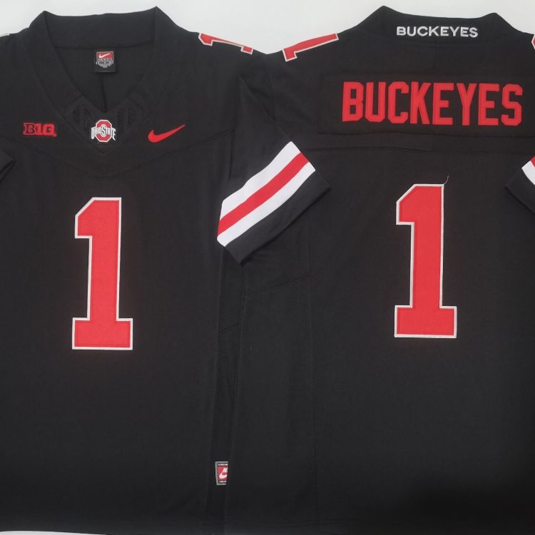 Ohio State Buckeyes Black #1 BUCKEYES Stitched Jersey