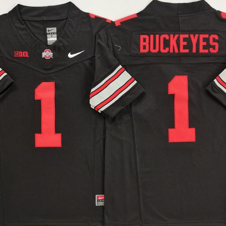 Ohio State Buckeyes Black #1 BUCKEYES Stitched Jersey