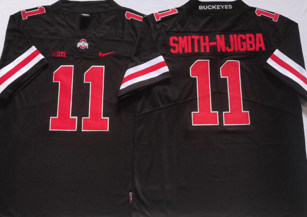 Ohio State Buckeyes Black #11 SMITH-NJIGBA Stitched Jersey
