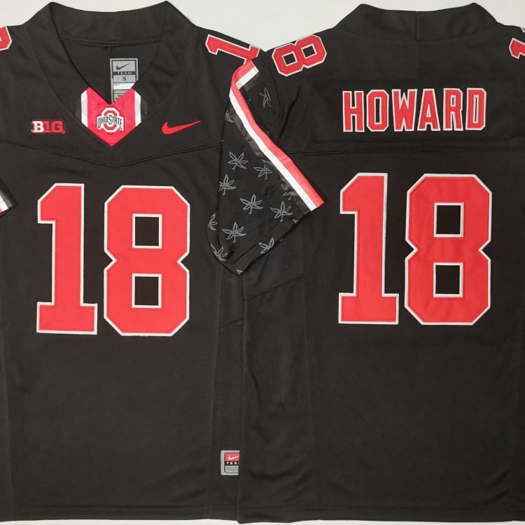 Ohio State Buckeyes Black #18 HOWARD Stitched Jersey