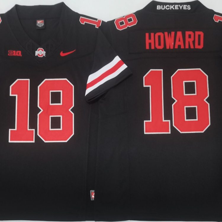 Ohio State Buckeyes Black #18 HOWARD Stitched Jersey