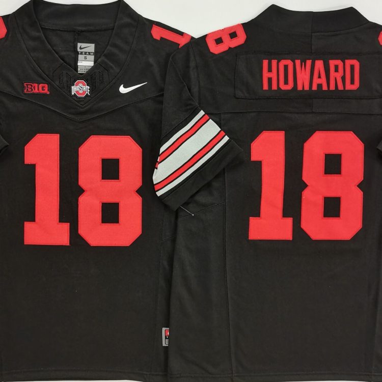 Ohio State Buckeyes Black #18 HOWARD Stitched Jersey