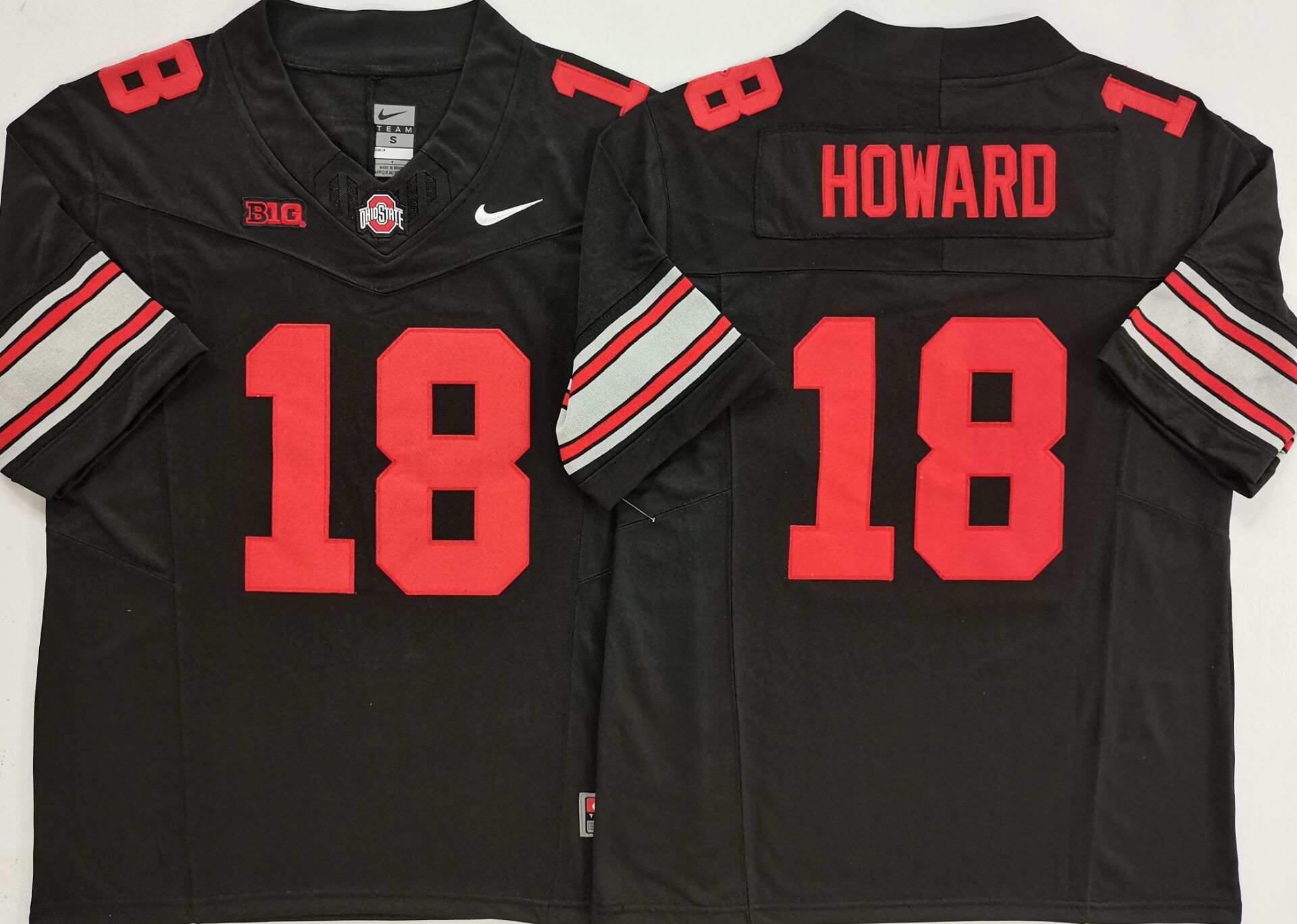 Ohio State Buckeyes Black #18 HOWARD