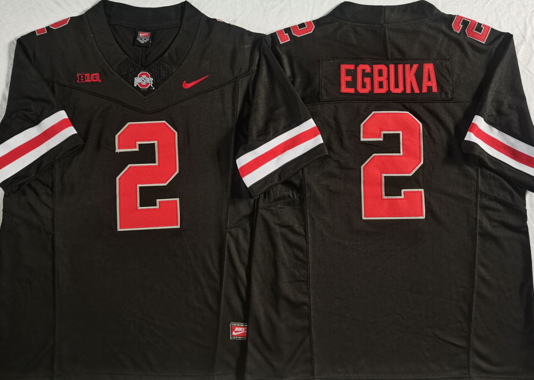 Ohio State Buckeyes Black #2 EGBUKA