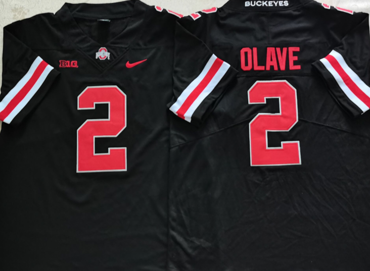 Ohio State Buckeyes Black #2 OLAVE Stitched Jersey