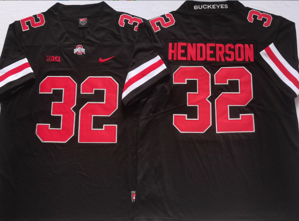 Ohio State Buckeyes Black #32 HENDERSON Stitched Jersey