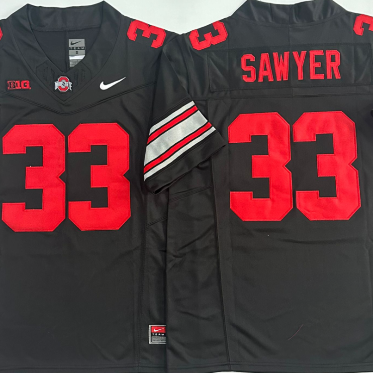 Ohio State Buckeyes Black #33 SAWYER Stitched Jersey