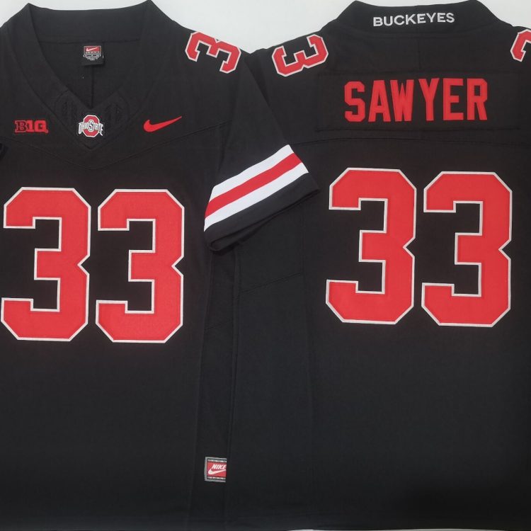 Ohio State Buckeyes Black #33 SAWYER Stitched Jersey