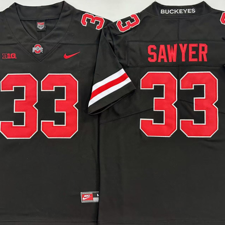 Ohio State Buckeyes Black #33 SAWYER Stitched Jersey