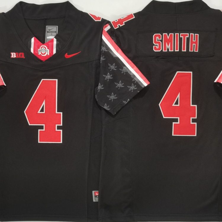 Ohio State Buckeyes Black #4 SMITH Stitched Jersey