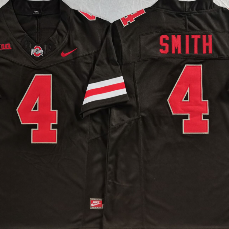 Ohio State Buckeyes Black #4 SMITH Stitched Jersey