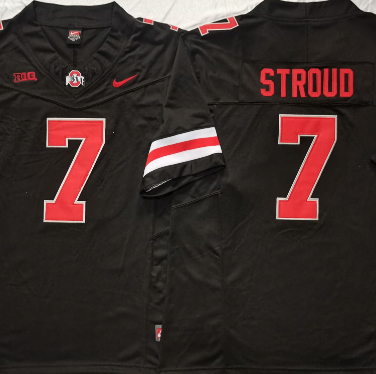 Ohio State Buckeyes Black #7 STROUD Stitched Jersey