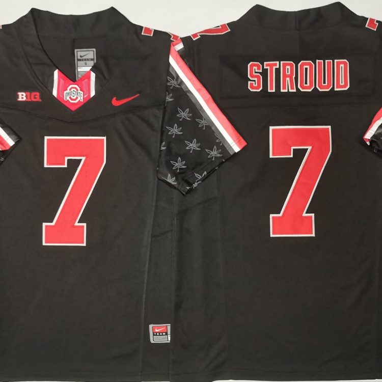 Ohio State Buckeyes Black #7 STROUD Stitched Jersey