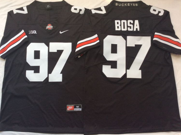 Ohio State Buckeyes Black #97 BOSA Stitched Jersey