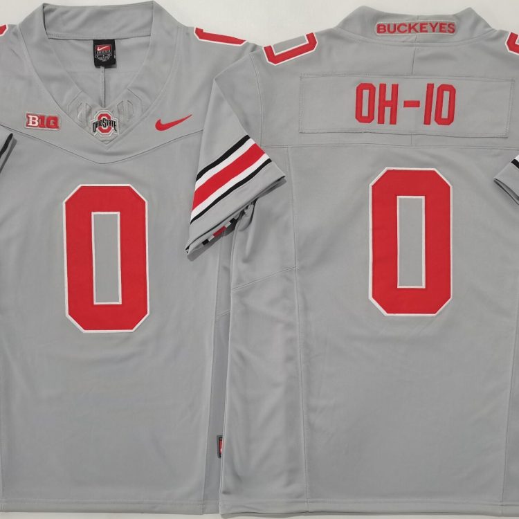 Ohio State Buckeyes GRAY #0 OH-IO Stitched Jersey