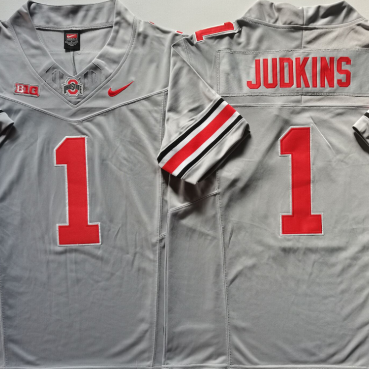 Ohio State Buckeyes GRAY #1 JUDKINS Stitched Jersey