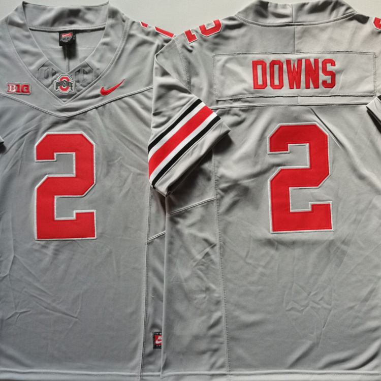 Ohio State Buckeyes GRAY #2 DOWNS Stitched Jersey