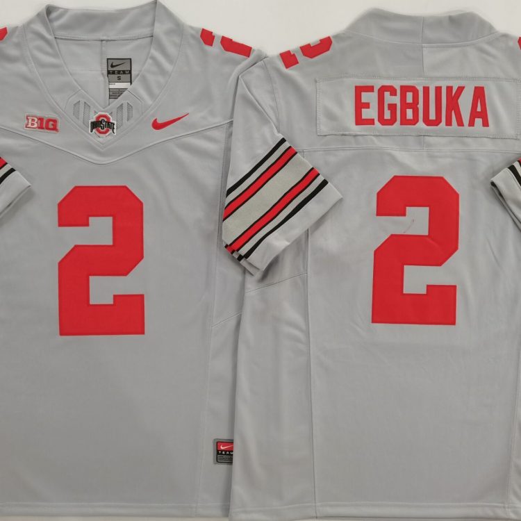 Ohio State Buckeyes GRAY #2 EGBUKA Stitched Jersey