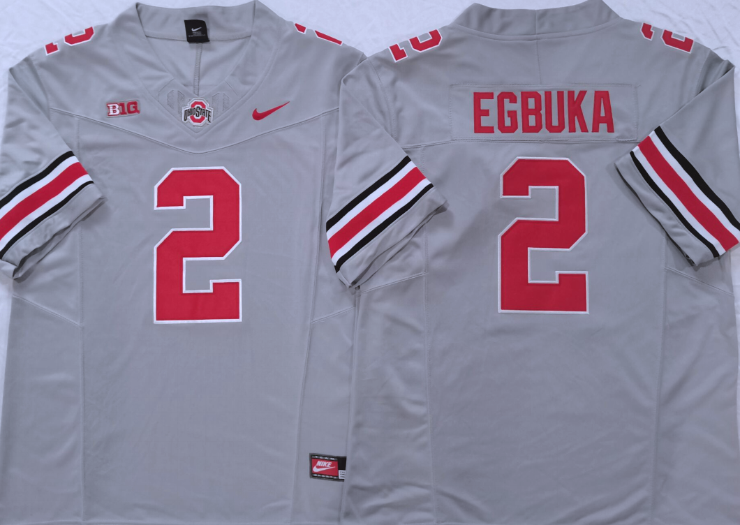 Ohio State Buckeyes GRAY #2 EGBUKA