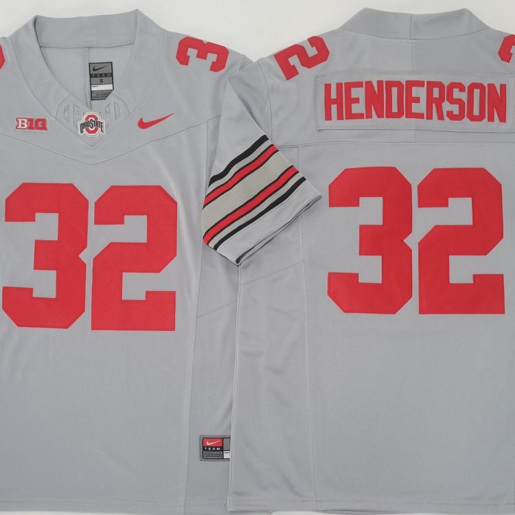 Ohio State Buckeyes GRAY #32 HENDERSON Stitched Jersey