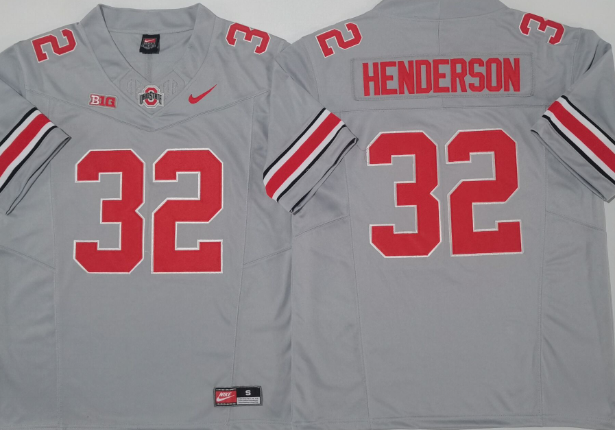 Ohio State Buckeyes GRAY #32 HENDERSON