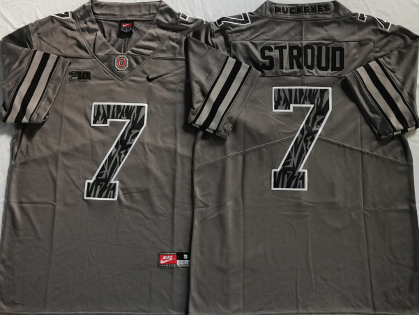 Ohio State Buckeyes GRAY #7 STROUD Stitched Jersey