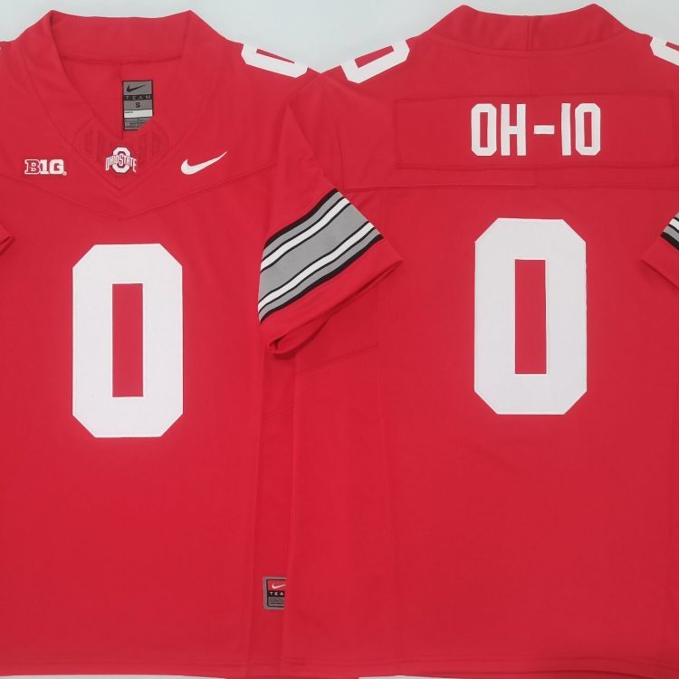 Ohio State Buckeyes Red #0 OH-IO Stitched Jersey
