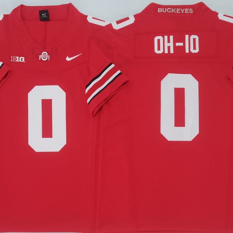 Ohio State Buckeyes Red #0 OH-IO Stitched Jersey