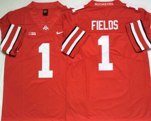 Ohio State Buckeyes Red #1 FIELDS Stitched Jersey
