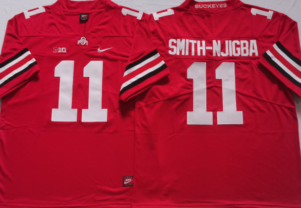 Ohio State Buckeyes Red #11 SMITH-NJIGBA Stitched Jersey