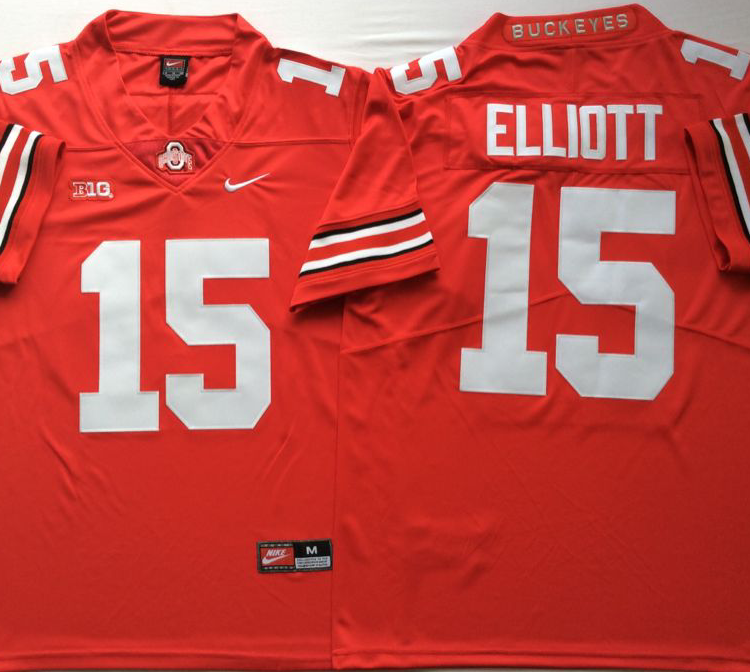 Ohio State Buckeyes Red #15 ELLIOTT Stitched Jersey