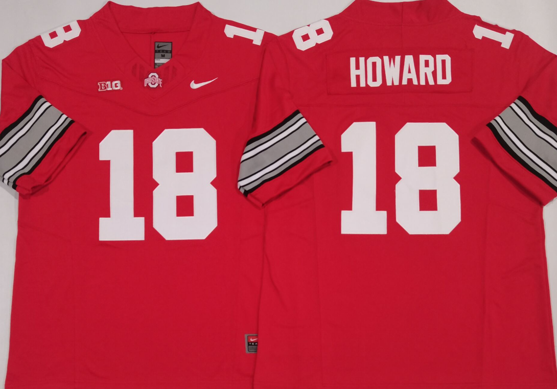 Ohio State Buckeyes Red #18 HOWARD