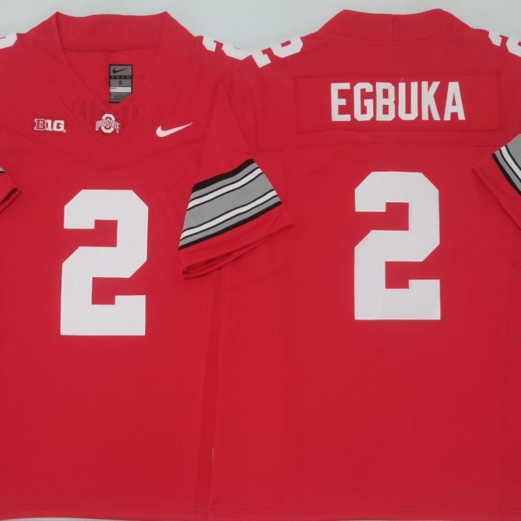 Ohio State Buckeyes Red #2 EGBUKA Stitched Jersey