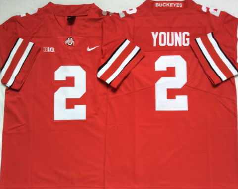 Ohio State Buckeyes Red #2 YOUNG Stitched Jersey