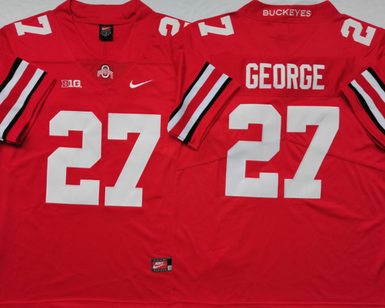 Ohio State Buckeyes Red #27 GEORGE Stitched Jersey