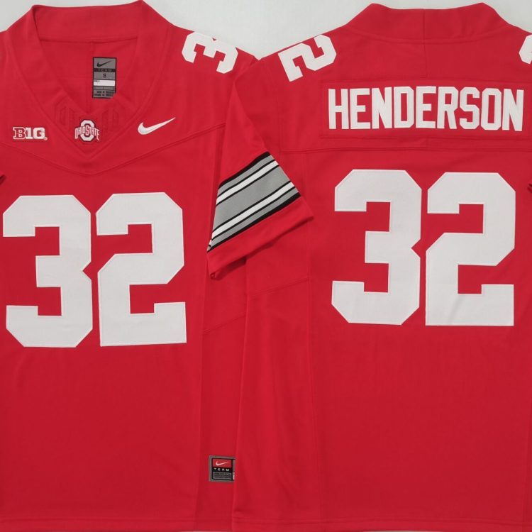 Ohio State Buckeyes Red #32 HENDERSON Stitched Jersey