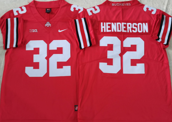 Ohio State Buckeyes Red #32 HENDERSON Stitched Jersey