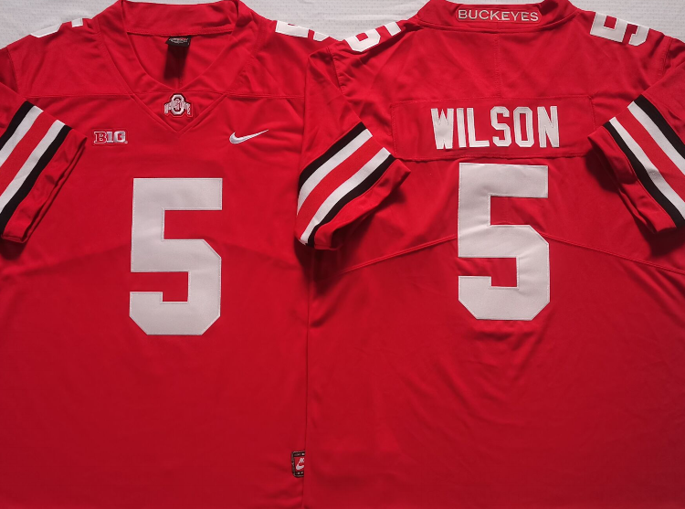Ohio State Buckeyes Red #5 WILSON Stitched Jersey