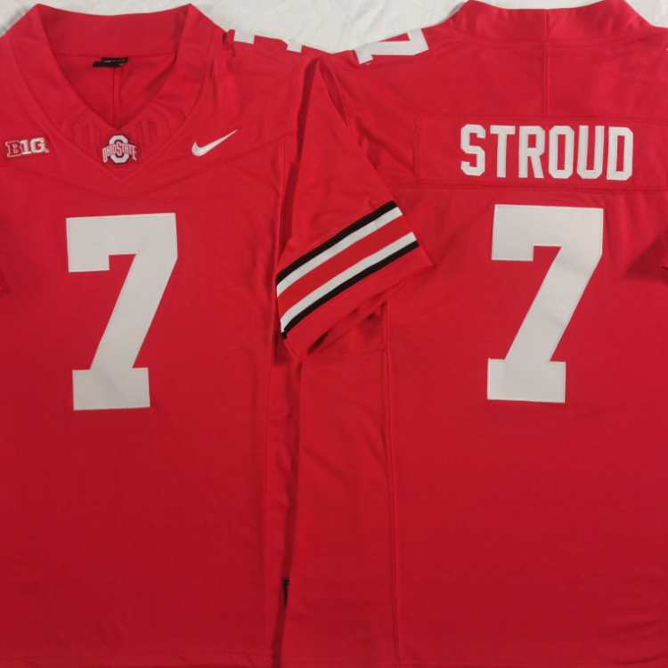 Ohio State Buckeyes Red #7 STROUD Stitched Jersey