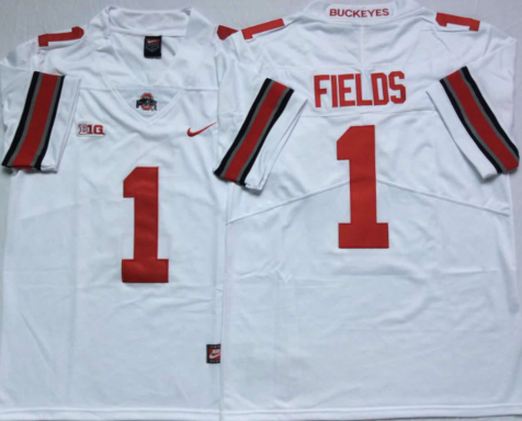 Ohio State Buckeyes White #1 FIELDS Stitched Jersey