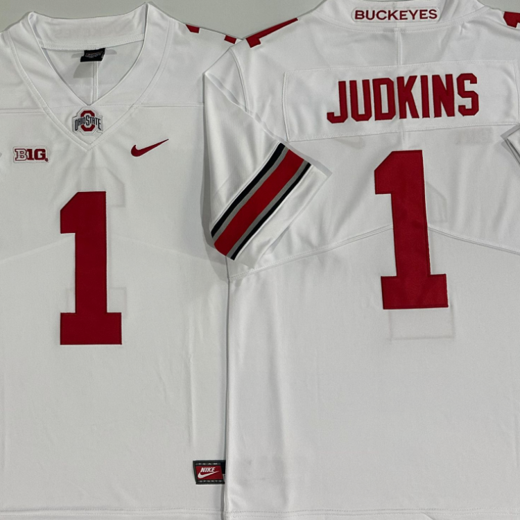 Ohio State Buckeyes White #1 JUDKINS Stitched Jersey