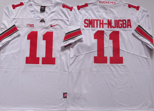 Ohio State Buckeyes White #11 SMITH-NJIGBA Stitched Jersey