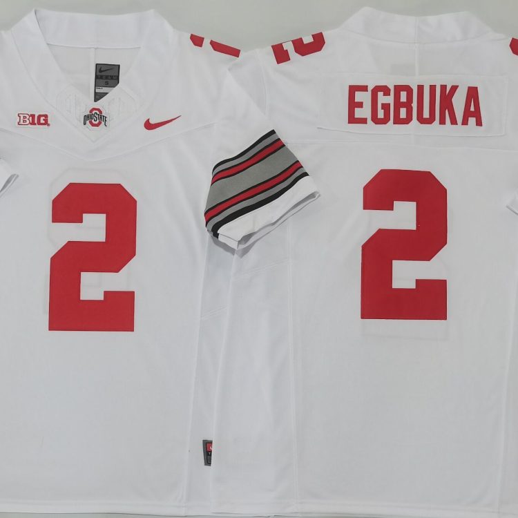 Ohio State Buckeyes White #2 EGBUKA Stitched Jersey