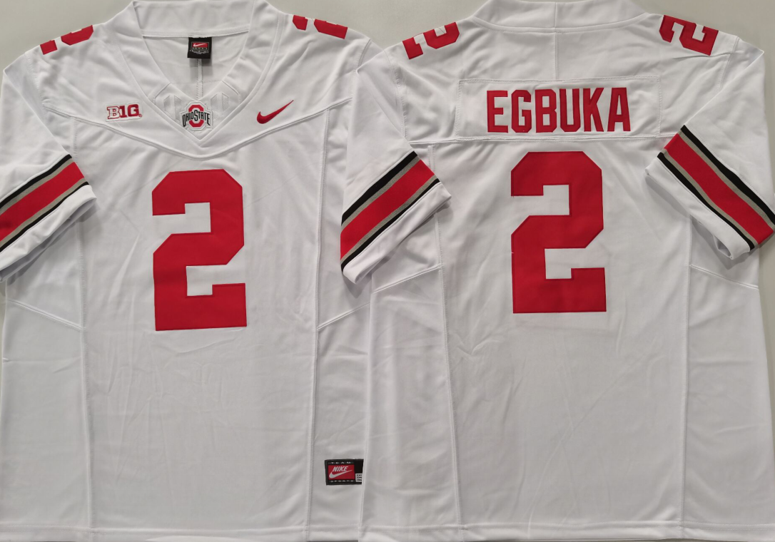 Ohio State Buckeyes White #2 EGBUKA
