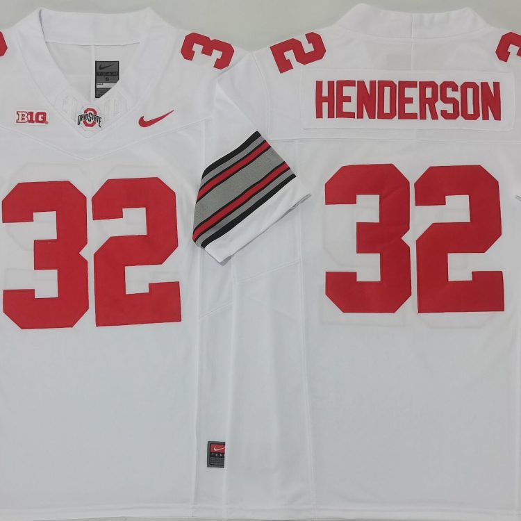 Ohio State Buckeyes White #32 HENDERSON Stitched Jersey