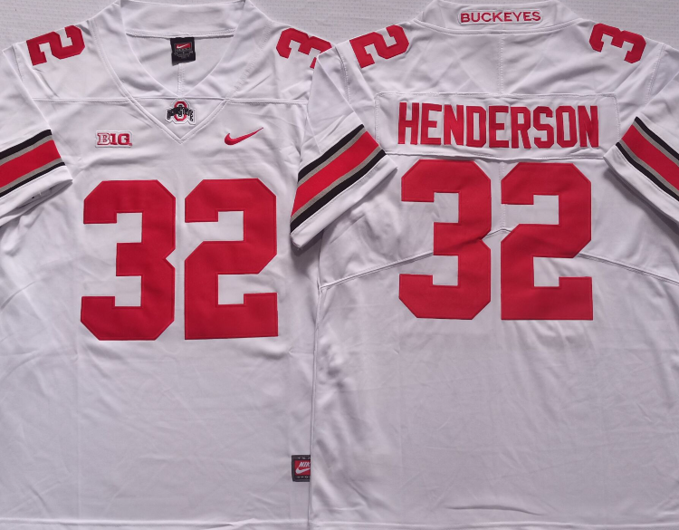 Ohio State Buckeyes White #32 HENDERSON Stitched Jersey